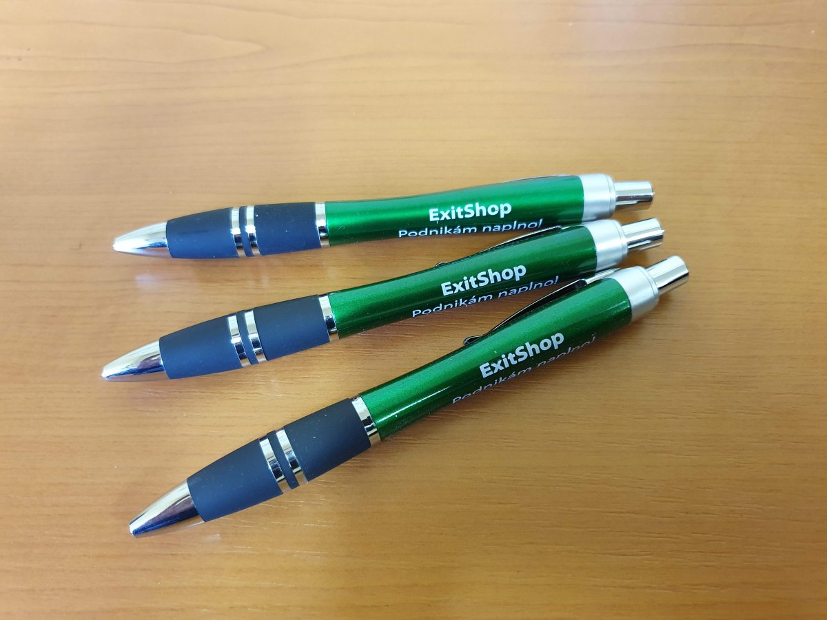 Zelená propisovací tužka ExitShop - píše černě - sada 3 kusy
