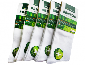 Bambusové ponožky - 5 párů vel. 38-41 bílé Bambusové ponožky - 5 párů vel. 38-41 bílé