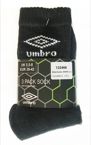 Termo ponožky UMBRO - 3ks vel. 39-42 Termo ponožky UMBRO - 3ks vel. 39-42