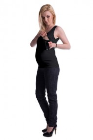 Těhotenské,kojící tilko s odnimatelnými ramínky - grafitové | Velikosti těh. moda: S/M