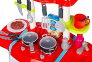 Dětská kuchyňka s příslušenstvím - červená/modrá 
