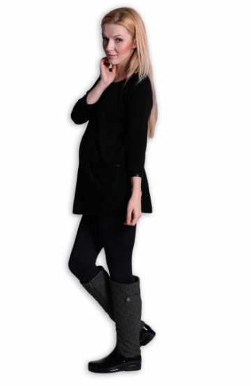 Tunika, šaty 3/4 rukáv - černá | Velikosti těh. moda: S/M