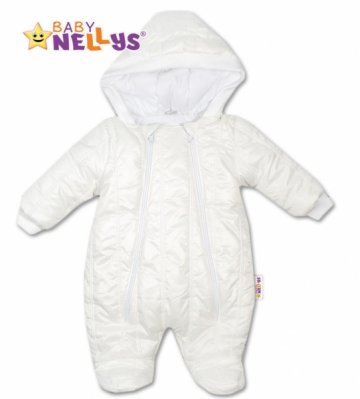 Kombinézka s kapuci Lux Baby Nellys ®prošívaná - bílá | Velikost koj. oblečení: 62 (2-3m)