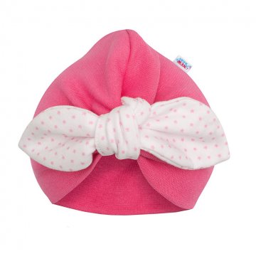 Dívčí čepička turban New Baby For Girls dots | Velikost: 62 (3-6m)