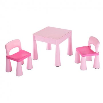 Dětská sada stoleček a dvě židličky NEW BABY růžová | Velikost: 
