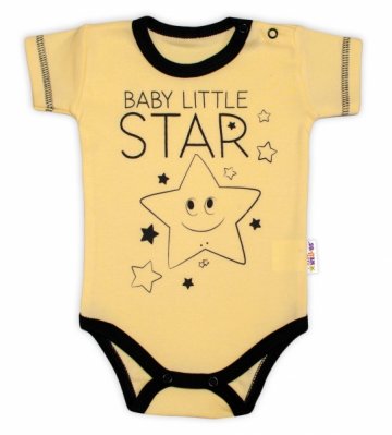 Body krátký rukáv Baby Nellys, Baby Little Star - žluté 