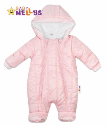 Kombinézka s kapuci Lux Baby Nellys ®prošívaná - sv. růžová 