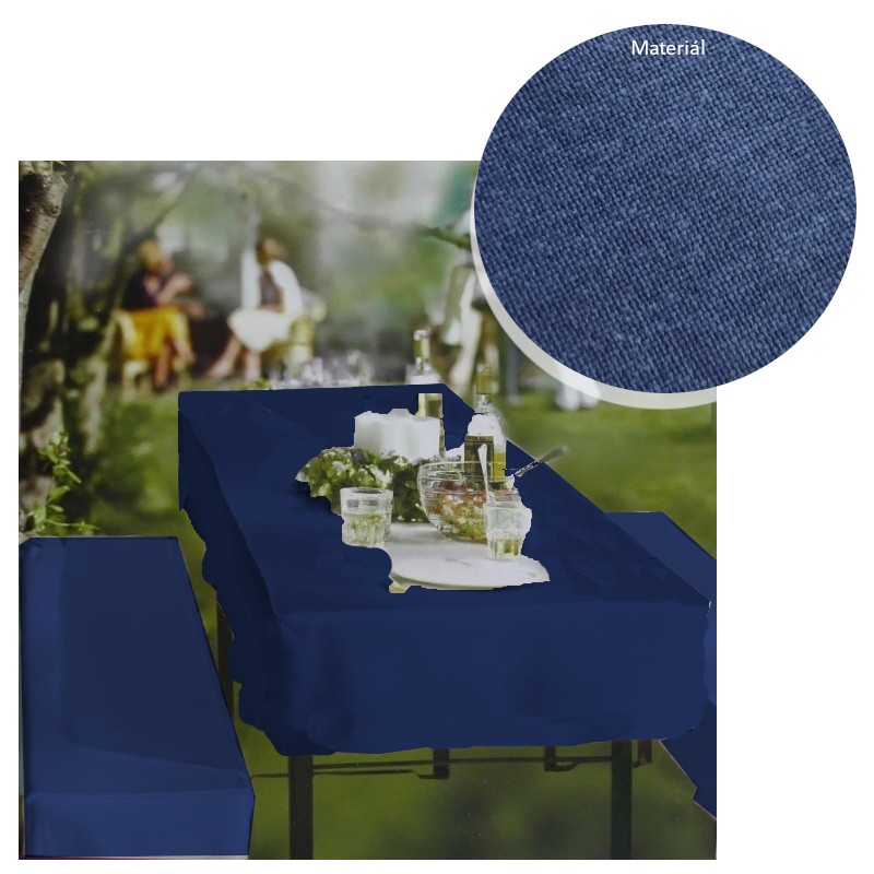 Apex sada obrusu a poťahov na pivný set - modrá