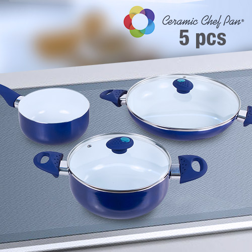 Ceramic Chef Pan Nádobí (5 kusů) - Červený Ceramic Chef Pan Nádobí (5 kusů) - Červený
