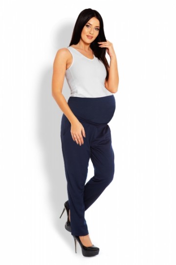 Těhotenské kalhoty/tepláky s vysokým pásem - granátové | Velikosti těh. moda: L/XL