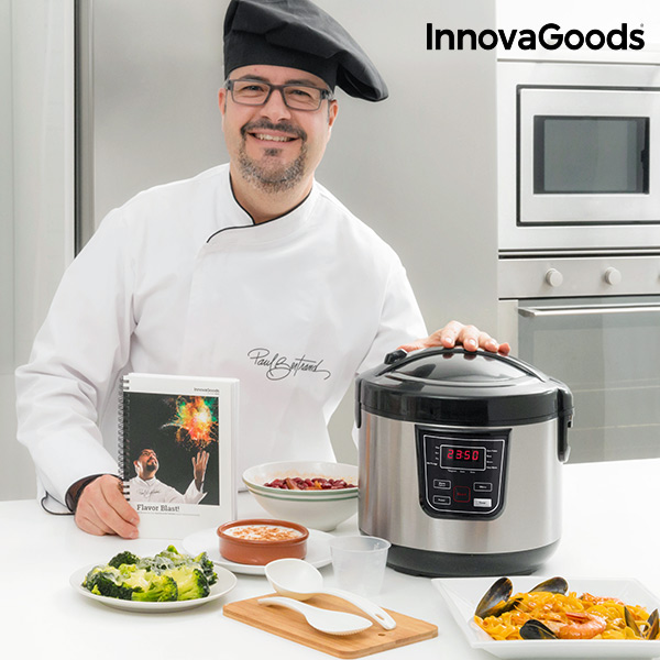 Multifunkční Hrnec s Knihou Receptů Smart InnovaGoods 4 l 800W Nerez a Černá Multifunkční Hrnec s Knihou Receptů Smart InnovaGoods 4 l 800W Nerez a Černá