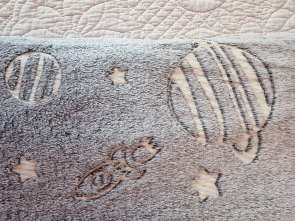 Deka svietiaca Vesmir šedá Veľkosť: 150x200 cm