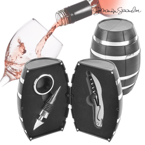 Sada na Víno Summum Sommelier ve Tvaru Soudku (3 kusy) Sada na Víno Summum Sommelier ve Tvaru Soudku (3 kusy)