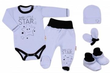 5-ti dílná soupravička do porodnice Baby Little Star - modrá | Velikost koj. oblečení: 56 (1-2m)