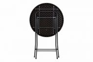 Zahradní barový stolek kulatý - ratanová optika 110 cm - hnědý