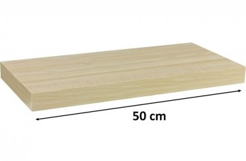 STILISTA Nástěnná police světlé dřevo, 50 cm