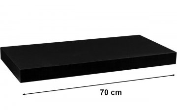 STILISTA Nástěnná police VOLATO, matná černá, 70 cm