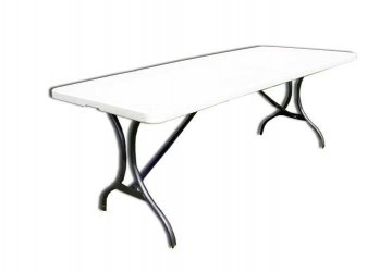 Zahradní skládací stůl 180 x 74 x 72 cm, kov/plast, bílý
