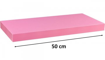 Stilista nástěnná police Volato, 50 cm, růžová