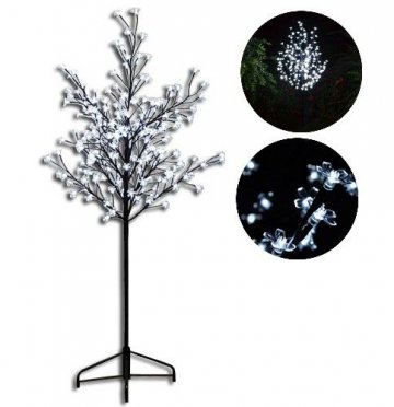 Dekorativní LED strom s květy 1,5 m, studená…