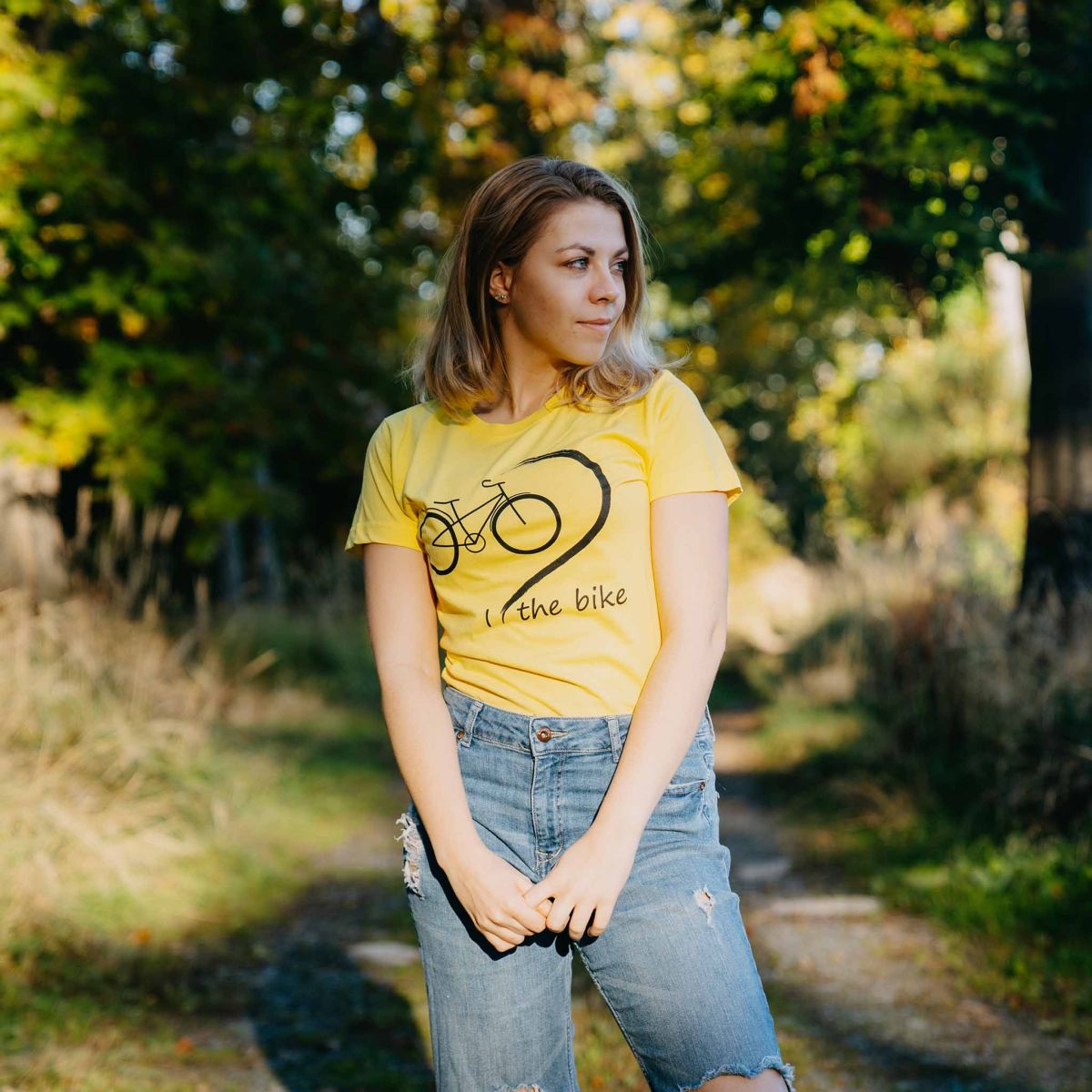 Koszulka damska - Rower - żółty 