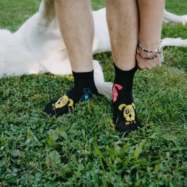 Ponožky - Pes čierny nízke tp2
