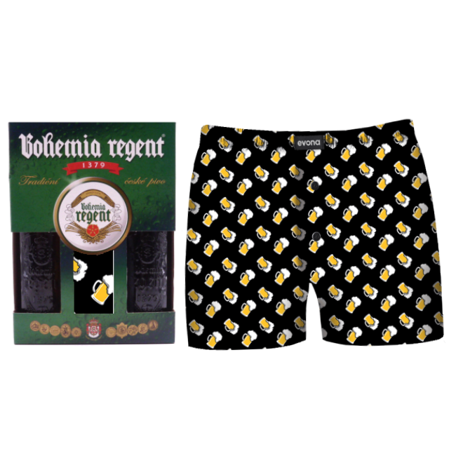 Dárkový set - 2 Piva Bohemia Regent + trenýrky Pivo černé