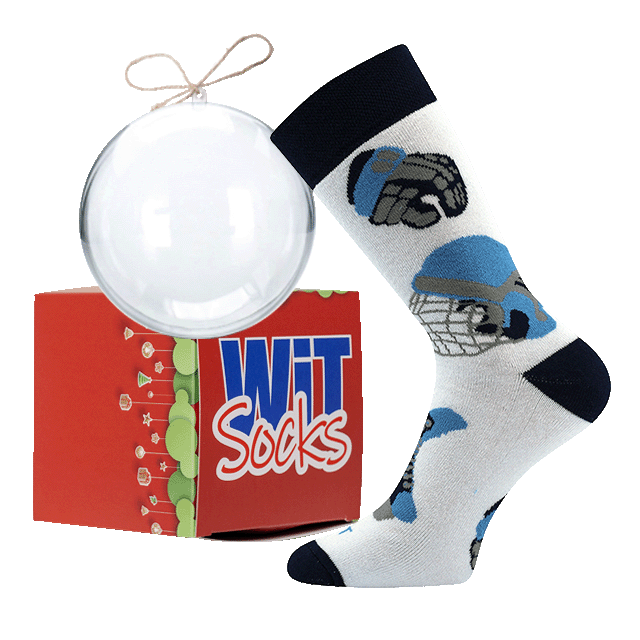 Ponožky termo - Hokej vo vianočnej guli + krabička main