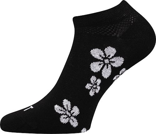 Ponožky - Kytka bílá tmain