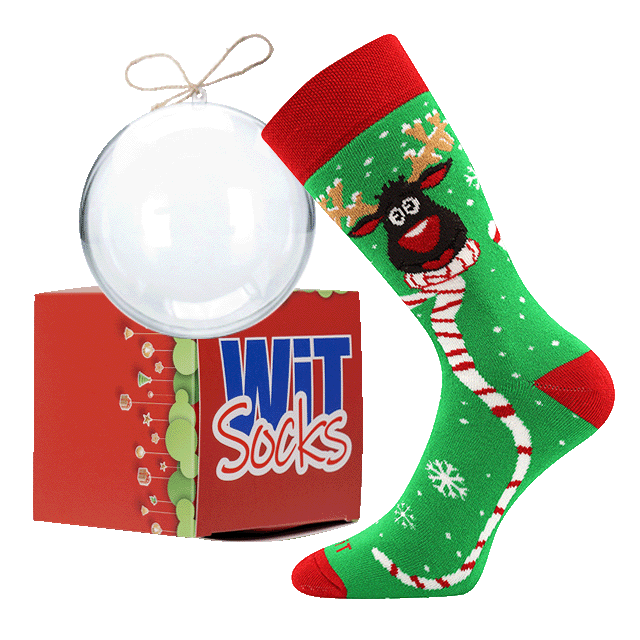 Ponožky termo - Rudy 2 vo vianočnej guli + krabička tmain