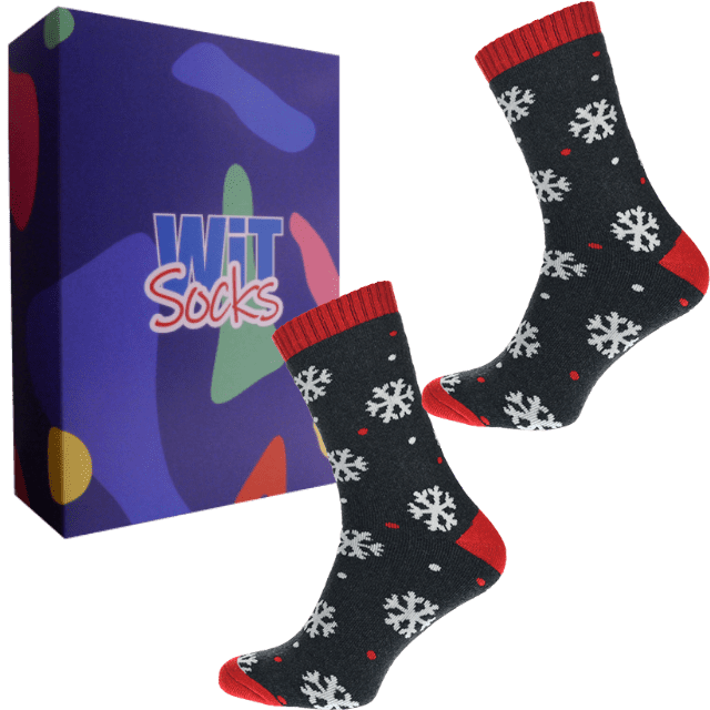 Darčekový set - Ponožky termo - Vločky - sivé 