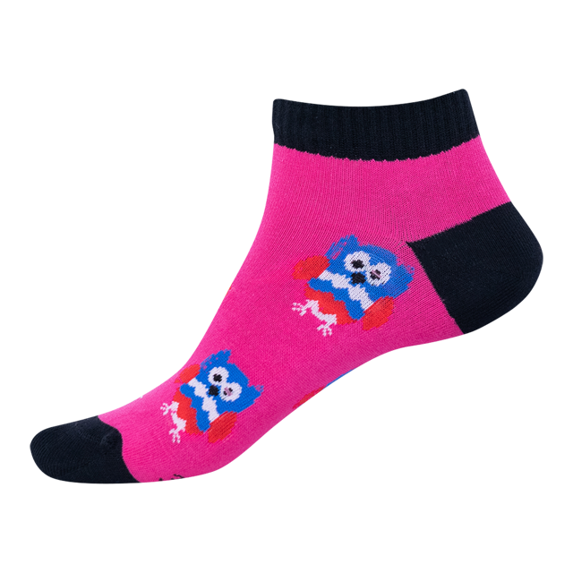 Ponožky - Sova magenta - nízke