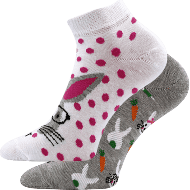 Ponožky - Králík/mrkev nízké tmain