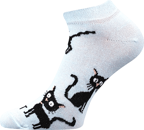 Ponožky - Mačka svetlo modré nízke