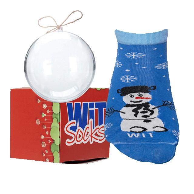 Socken - Weihnachten - niedrig + Weihnachtskugel + Geschenkbox 