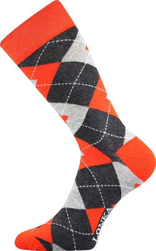 Ponožky - Káro - oranžová