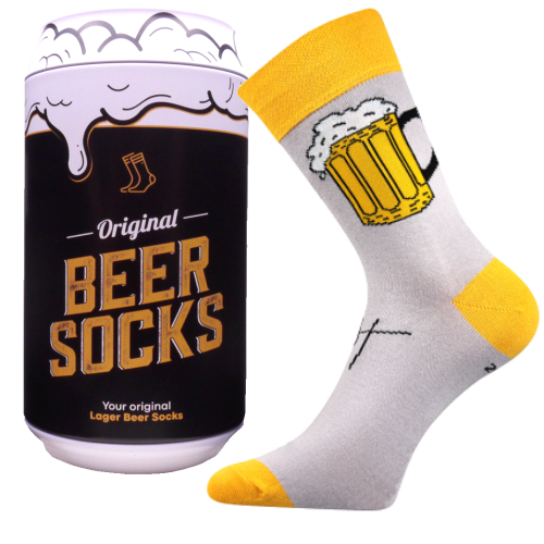 Ponožky - Pivo 1 v darčekovej pivnej plechovke