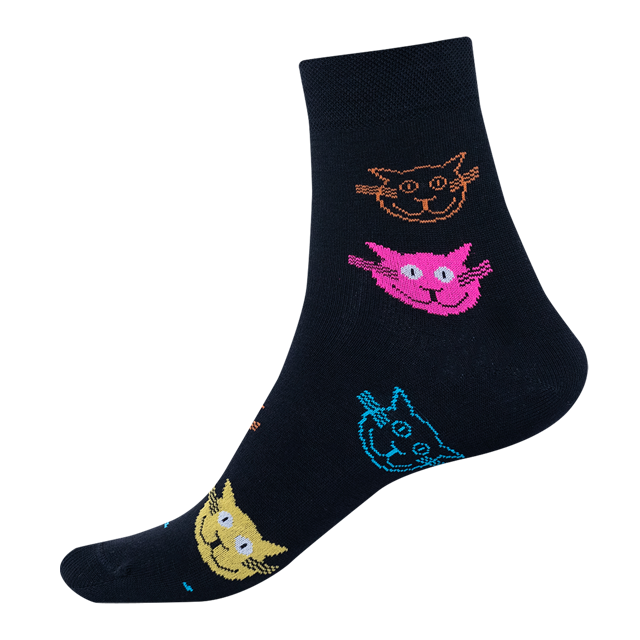 Ponožky - Kočky barevné tmain
