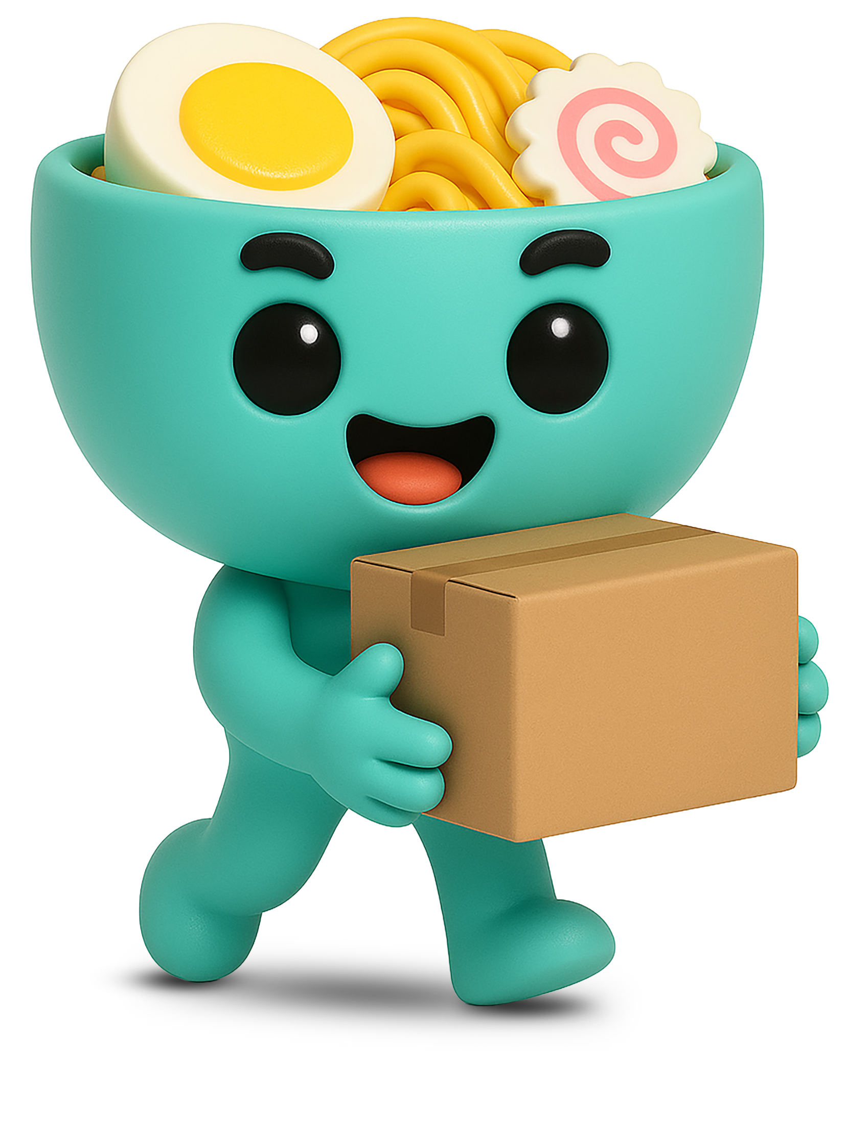 Maskot John King s balíčkem