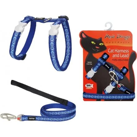 Postroj RD s vodítkem - kočka - Cosmos Blue