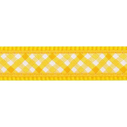 Obojek RD 20 mm x 30-47 cm - Gingham Yellow