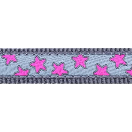 Postroj RD 12 mm x 30-44 cm - Hot Pink Stars on Grey