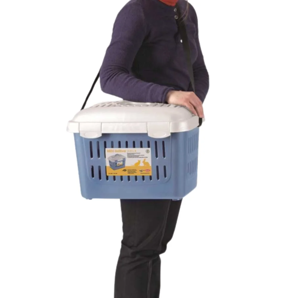 Přepravka hlodavec Midi Gulliver šedo-modrá