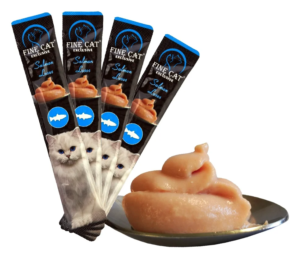 Fine Cat Exclusive Krémová svačinka pro kočky Losos 4x15g