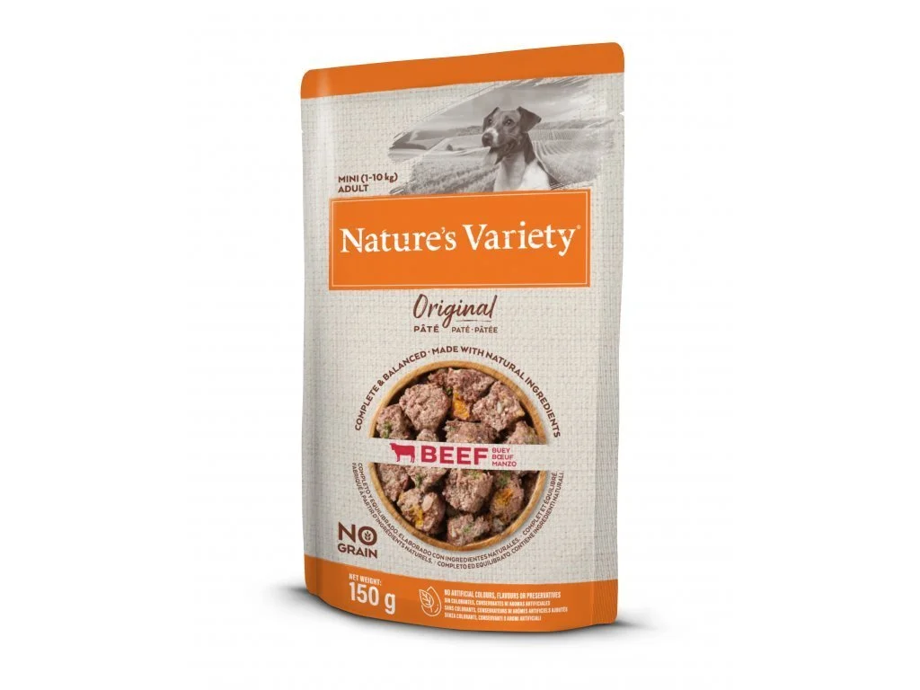 Natures Variety kap.Nature´s variety orig. mini dog s hovězím 150g