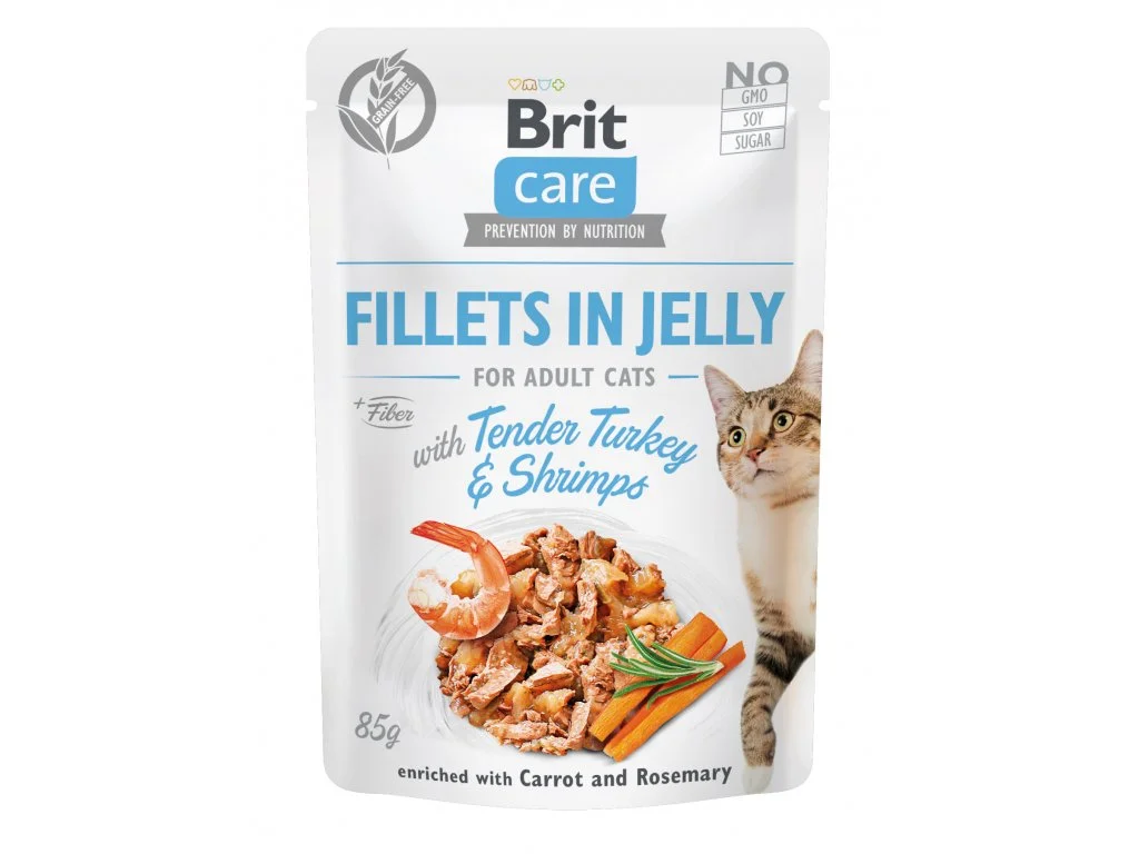 Kapsička BRIT Care Cat Pouch Tender Turkey & Shrimps in Jelly 85 g