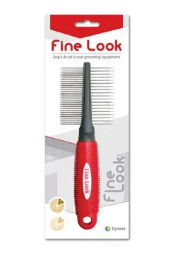 Fine look red image hřeben pro psy oboustranný