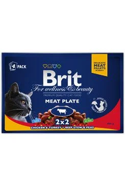 Brit Premium Cat kapsa Meat Plate 400 g (4x100 g)