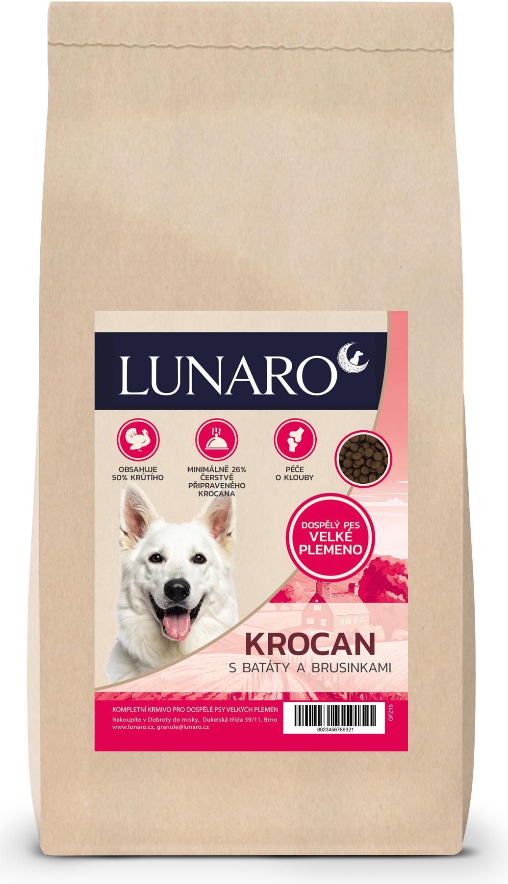 Lunaro Cranwood Turk Large breed 15kg - krůta s batáty