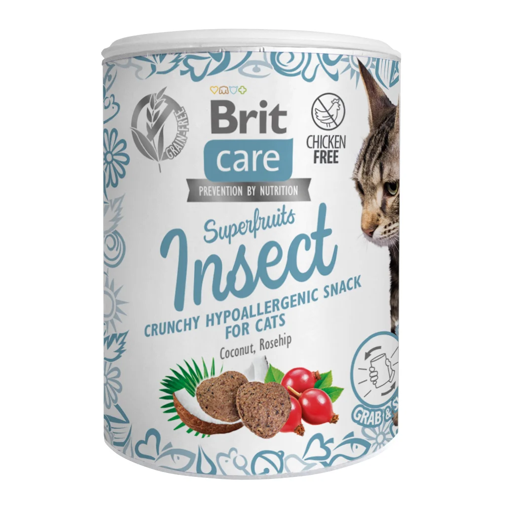 BRIT Care Cat Snack Superfruits Insect with Coconut Oil and Rosehips 100 g